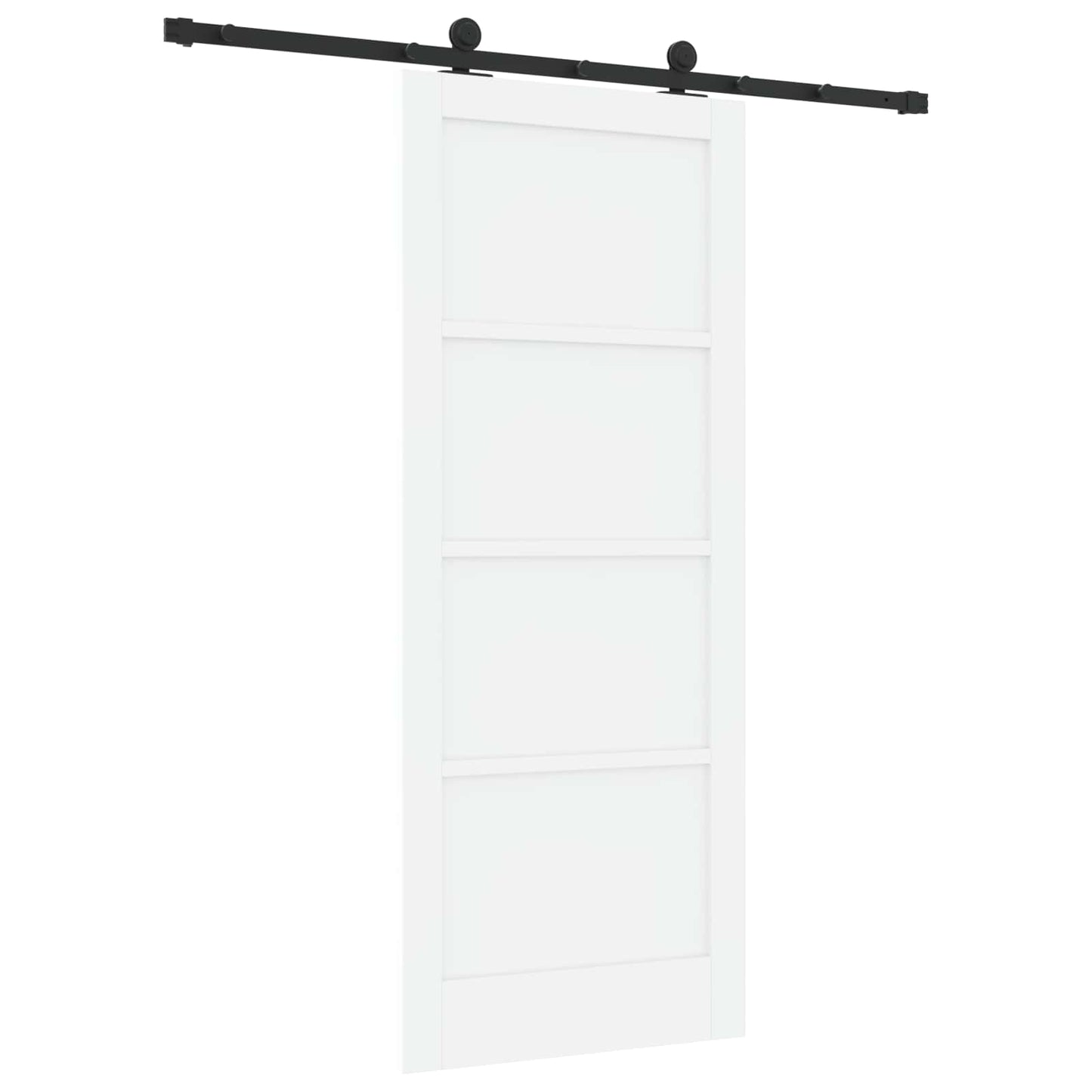 vidaXL Sliding Door White and Black 83 x 202 cm Solid Pine Wood