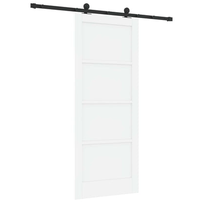 vidaXL Sliding Door White and Black 83 x 202 cm Solid Pine Wood