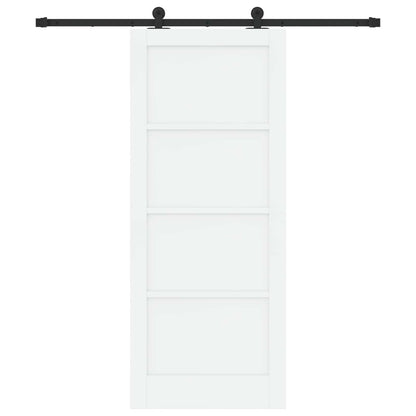 vidaXL Sliding Door White and Black 83 x 202 cm Solid Pine Wood