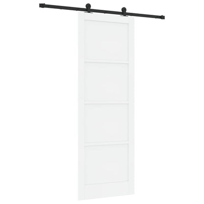 vidaXL Sliding Door White and Black 83 x 232 cm Solid Pine Wood