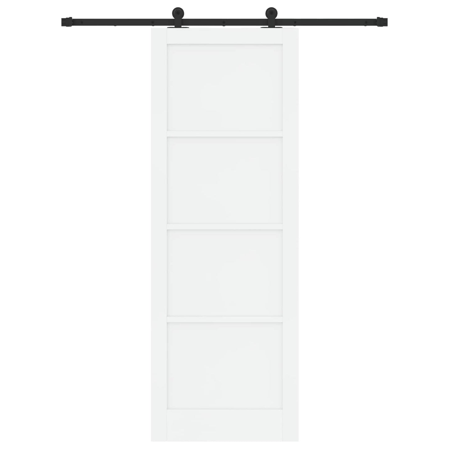 vidaXL Sliding Door White and Black 83 x 232 cm Solid Pine Wood