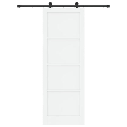 vidaXL Sliding Door White and Black 83 x 232 cm Solid Pine Wood