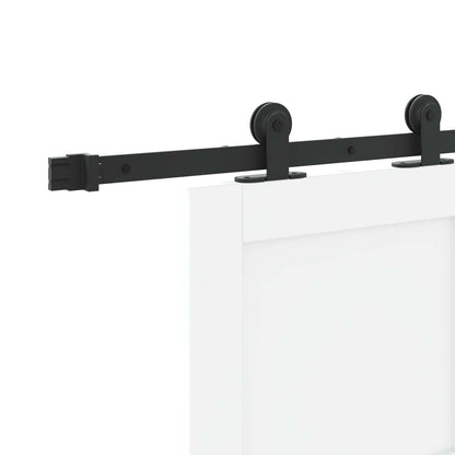 vidaXL Sliding Door White and Black 83 x 202 cm Solid Pine Wood