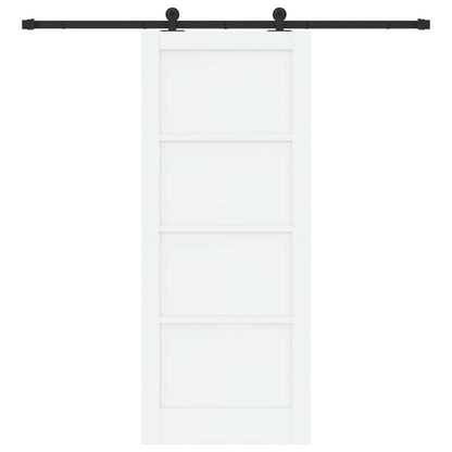 vidaXL Sliding Door White and Black 83 x 202 cm Solid Pine Wood