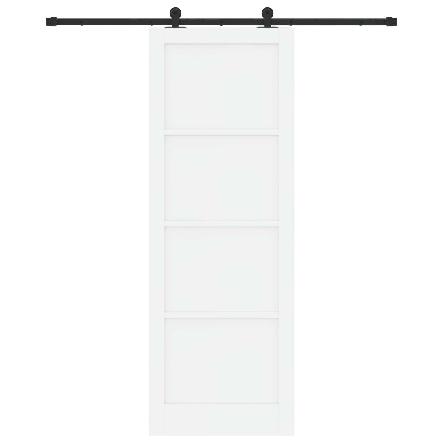 vidaXL Sliding Door White and Black 83 x 232 cm Solid Pine Wood
