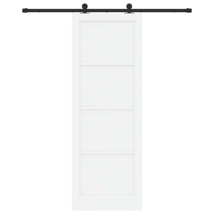 vidaXL Sliding Door White and Black 83 x 232 cm Solid Pine Wood