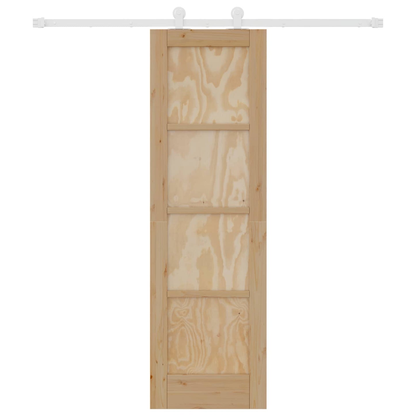 vidaXL Sliding Door Natural and White 61 x 198.5 cm Solid Pine Wood