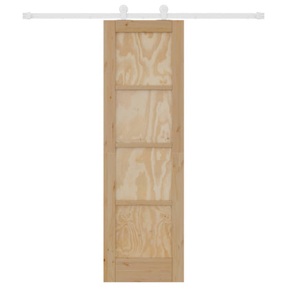 vidaXL Sliding Door Natural and White 61 x 198.5 cm Solid Pine Wood