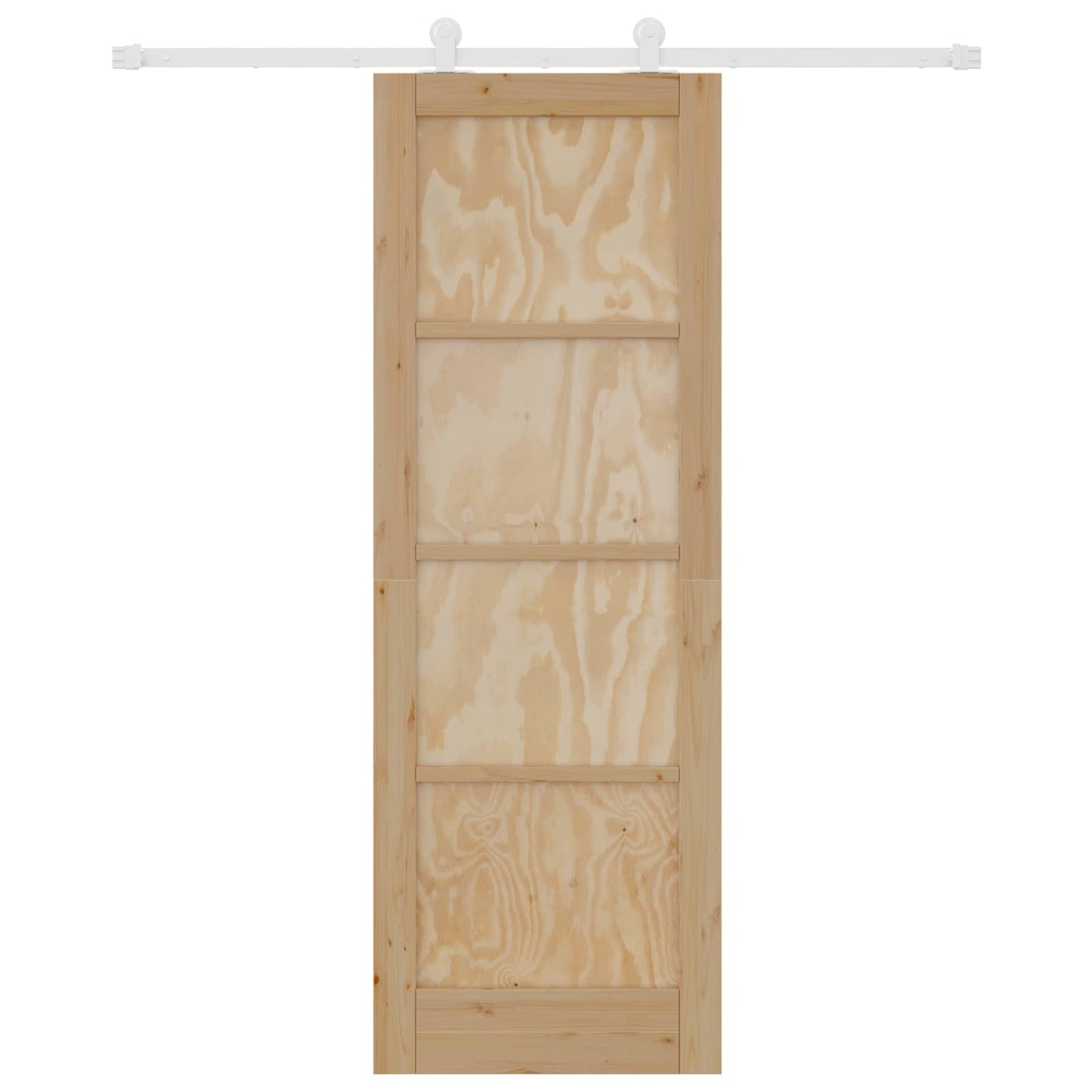 vidaXL Sliding Door Natural and White 73.5 x 211 cm Solid Pine Wood