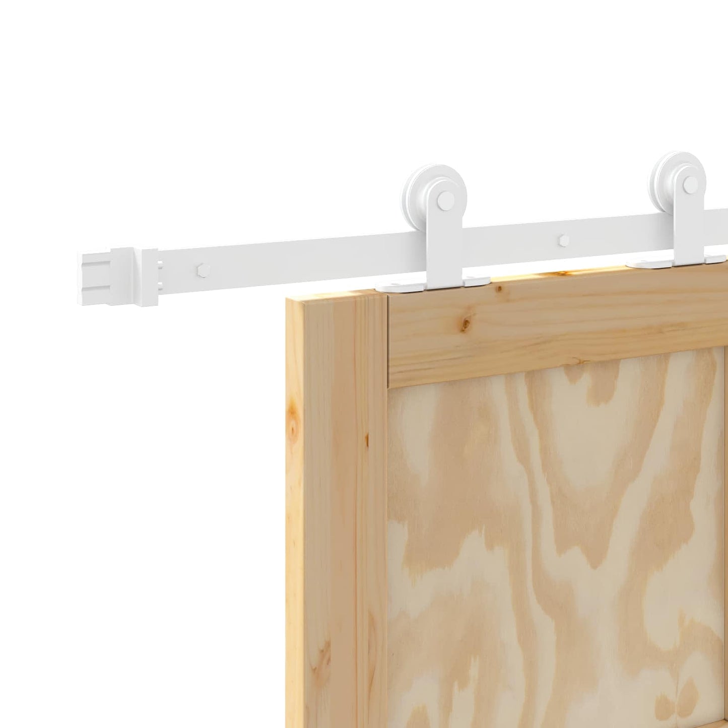vidaXL Sliding Door Natural and White 83 x 232 cm Solid Pine Wood