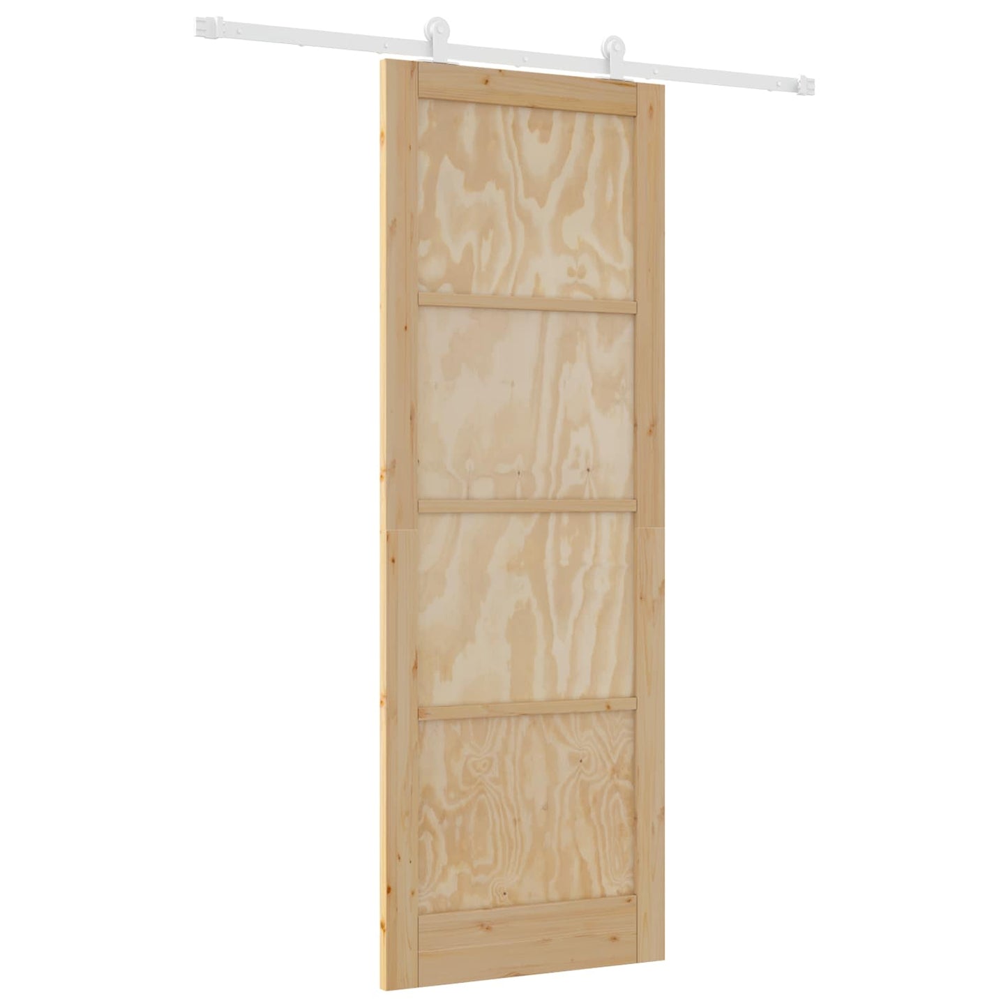 vidaXL Sliding Door Natural and White 83 x 232 cm Solid Pine Wood