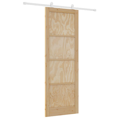 vidaXL Sliding Door Natural and White 83 x 232 cm Solid Pine Wood