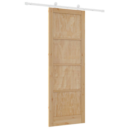 vidaXL Sliding Door Natural and White 83 x 232 cm Solid Pine Wood