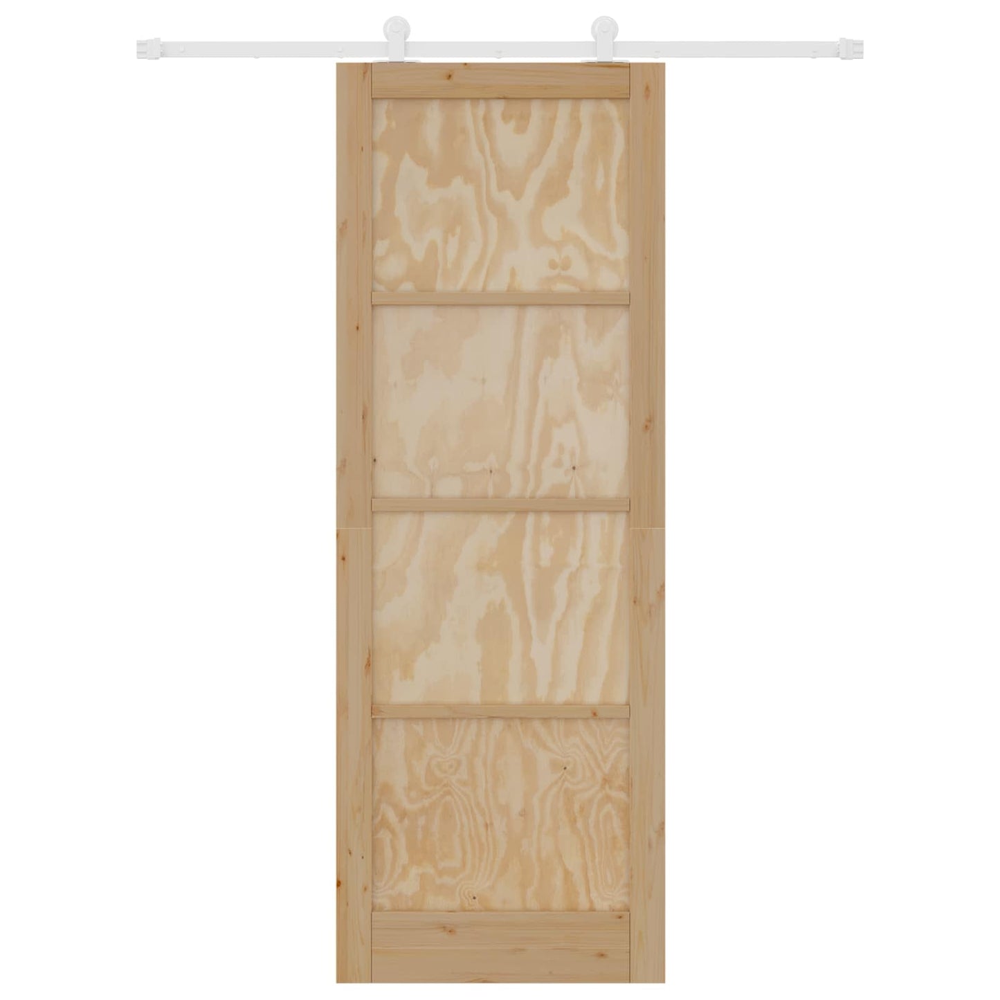 vidaXL Sliding Door Natural and White 83 x 232 cm Solid Pine Wood