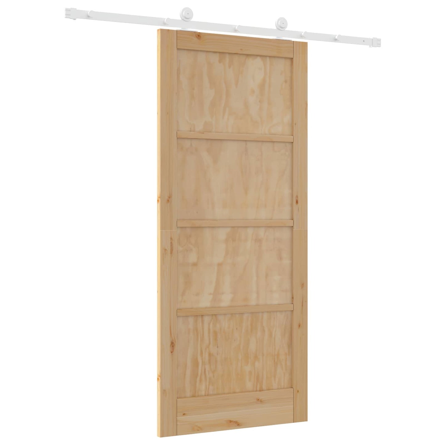 vidaXL Sliding Door Natural and White 86 x 198.5 cm Solid Pine Wood
