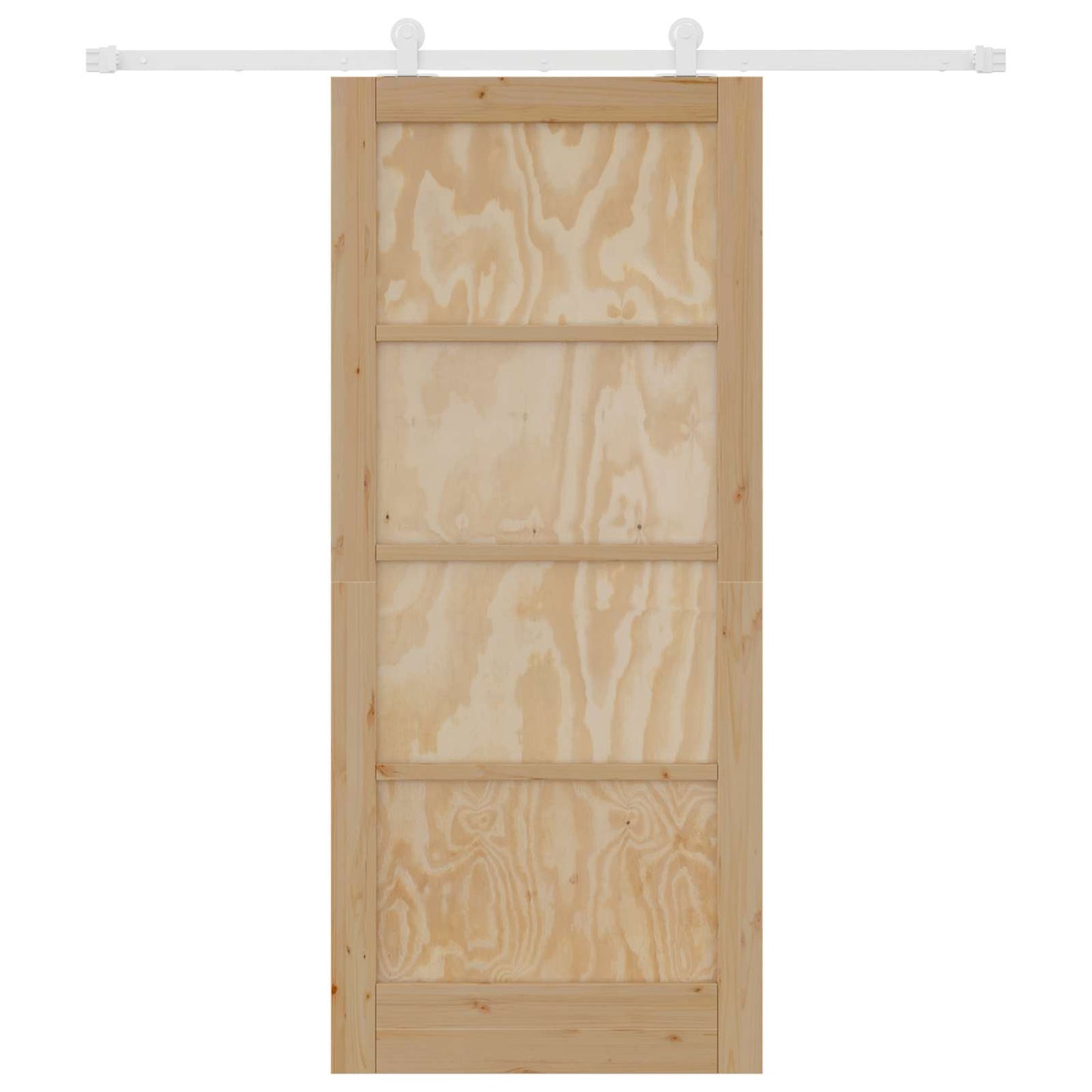 vidaXL Sliding Door Natural and White 86 x 198.5 cm Solid Pine Wood