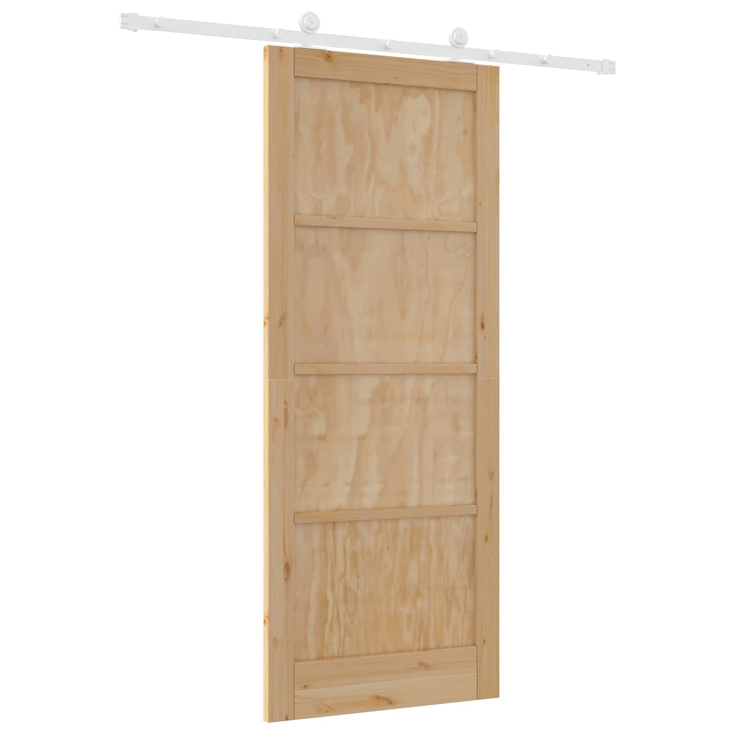 vidaXL Sliding Door Natural and White 86 x 211 cm Solid Pine Wood