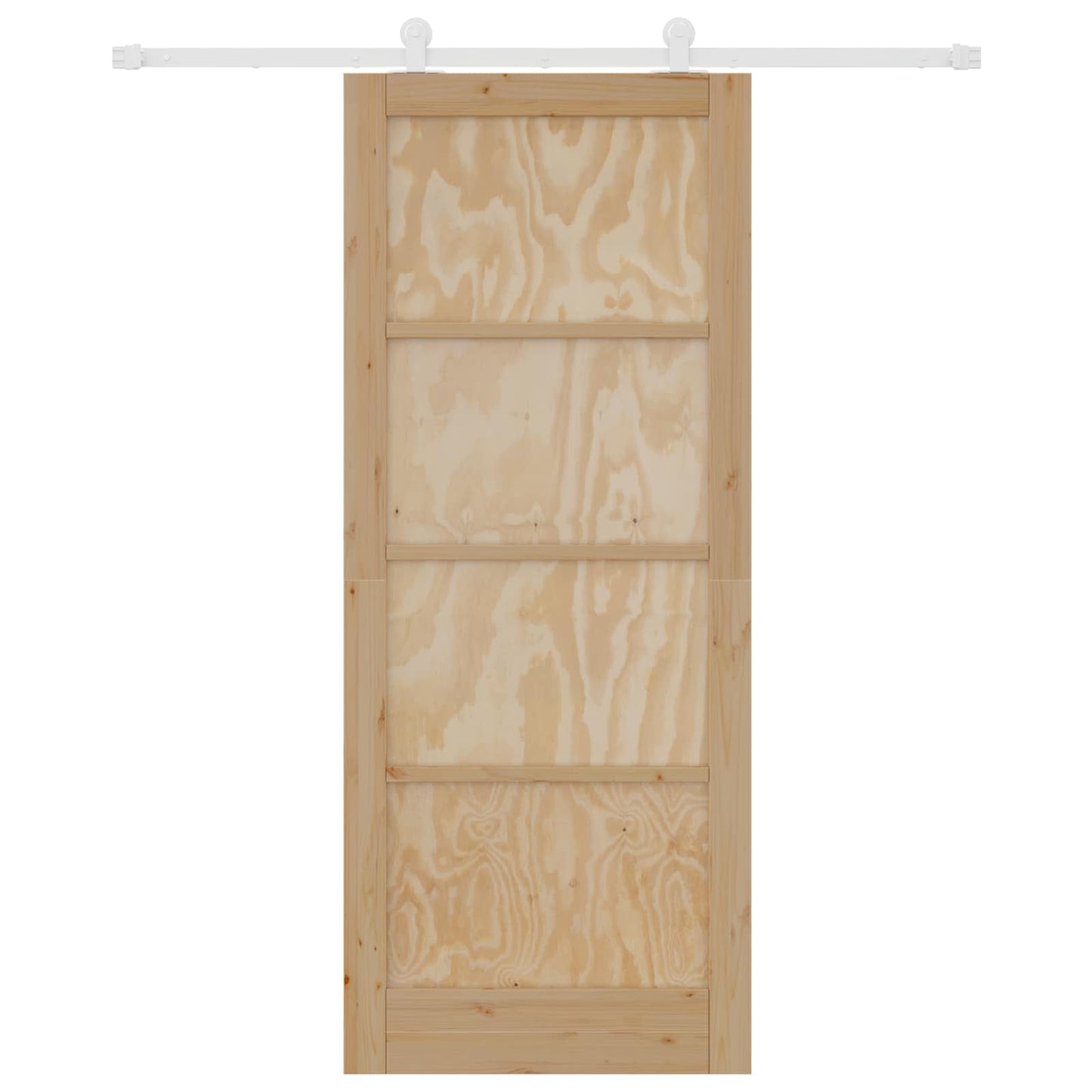 vidaXL Sliding Door Natural and White 86 x 211 cm Solid Pine Wood
