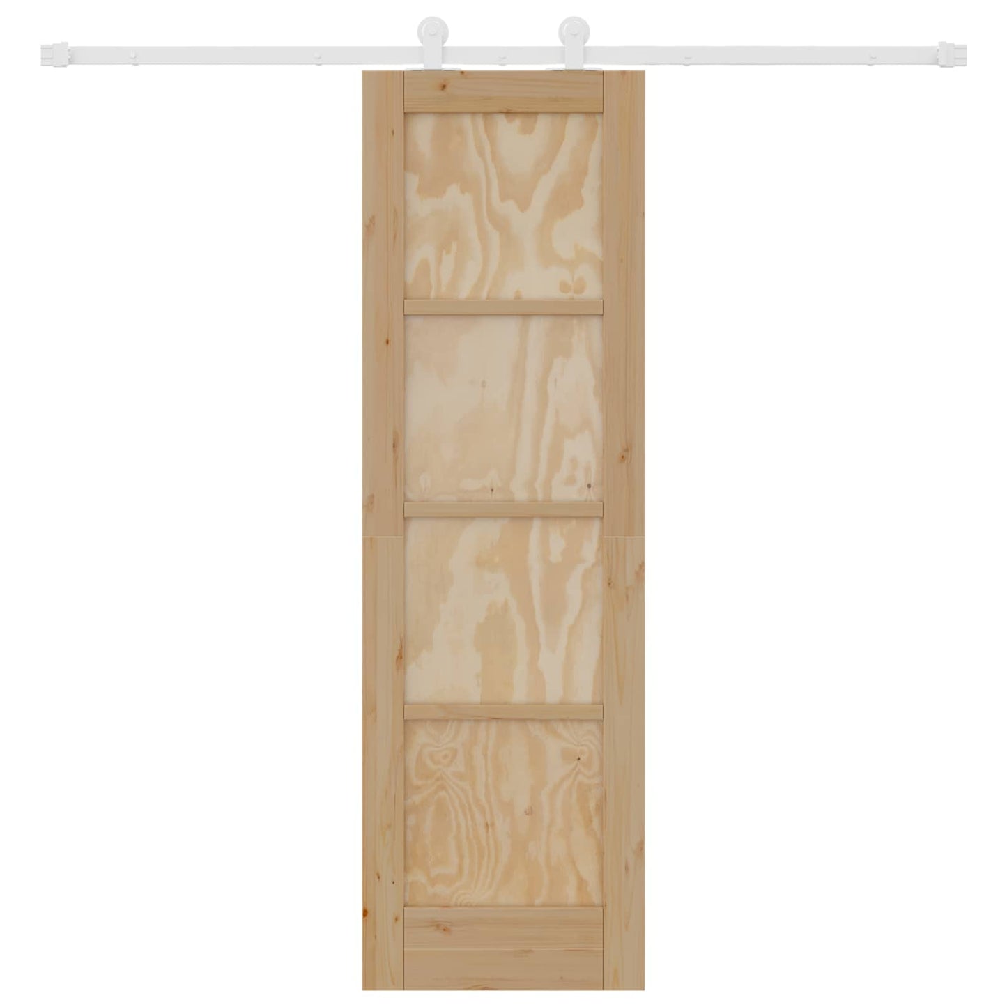 vidaXL Sliding Door Natural and White 61 x 198.5 cm Solid Pine Wood