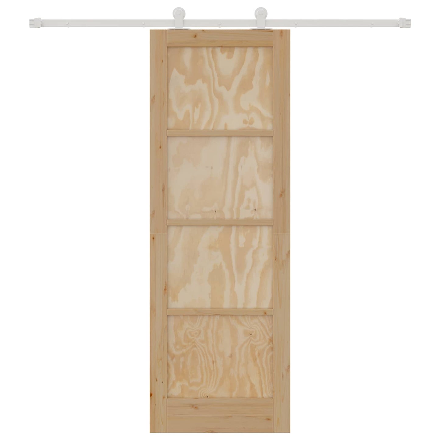 vidaXL Sliding Door Natural and White 73.5 x 211 cm Solid Pine Wood