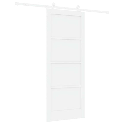 vidaXL Sliding Door White 83 x 202 cm Solid Pine Wood