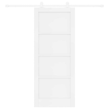 vidaXL Sliding Door White 83 x 202 cm Solid Pine Wood