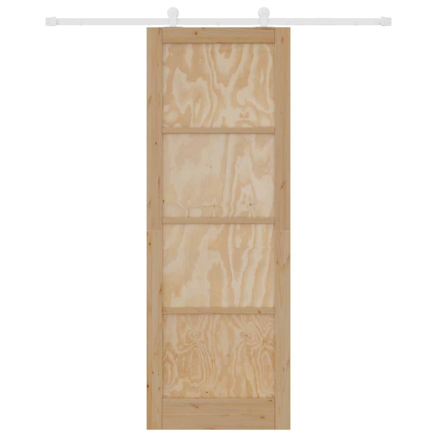 vidaXL Sliding Door Natural and White 83 x 232 cm Solid Pine Wood