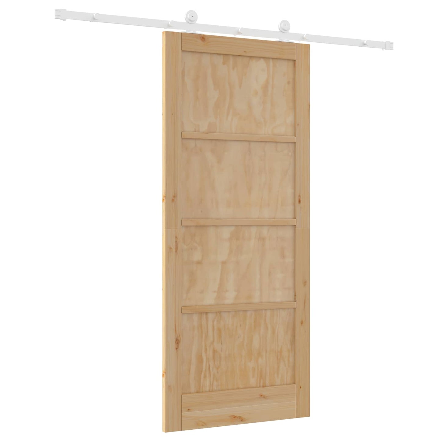 vidaXL Sliding Door Natural and White 86 x 198.5 cm Solid Pine Wood