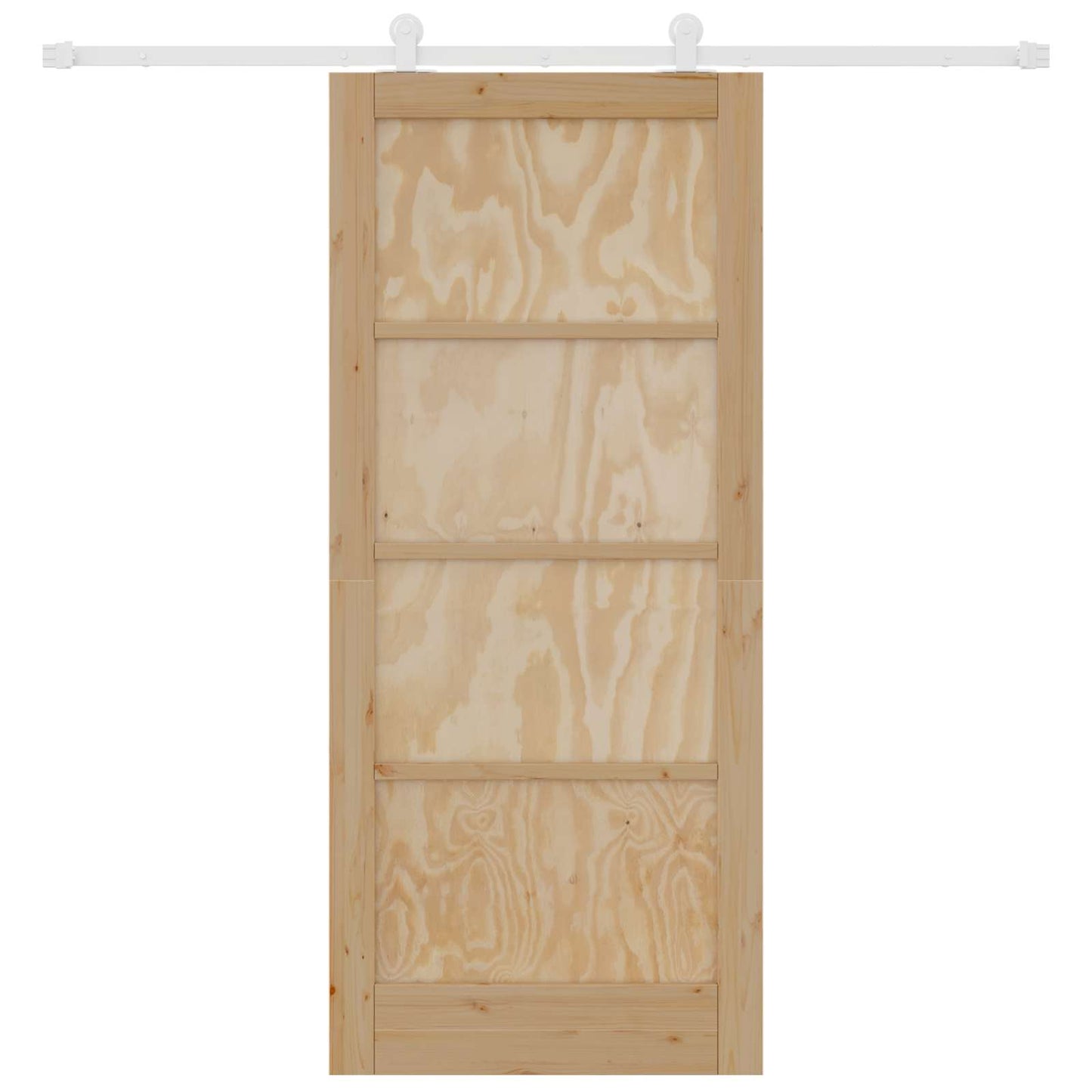 vidaXL Sliding Door Natural and White 86 x 198.5 cm Solid Pine Wood