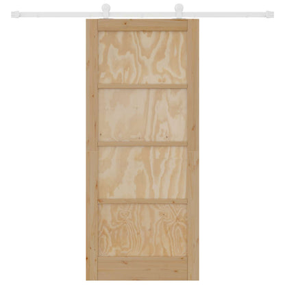 vidaXL Sliding Door Natural and White 86 x 198.5 cm Solid Pine Wood