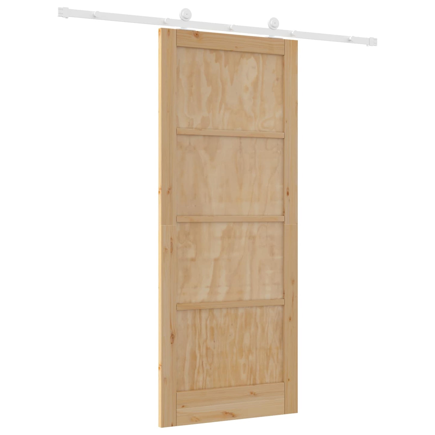 vidaXL Sliding Door Natural and White 86 x 211 cm Solid Pine Wood
