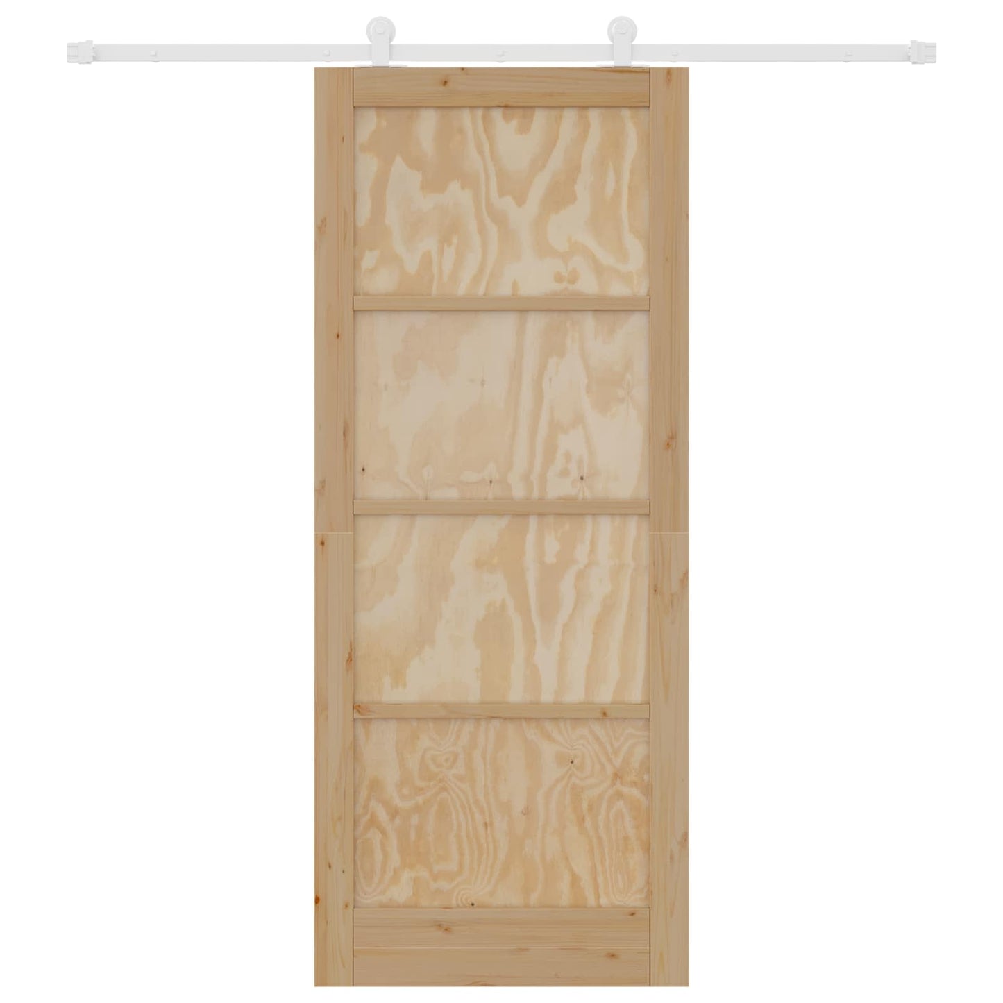 vidaXL Sliding Door Natural and White 86 x 211 cm Solid Pine Wood