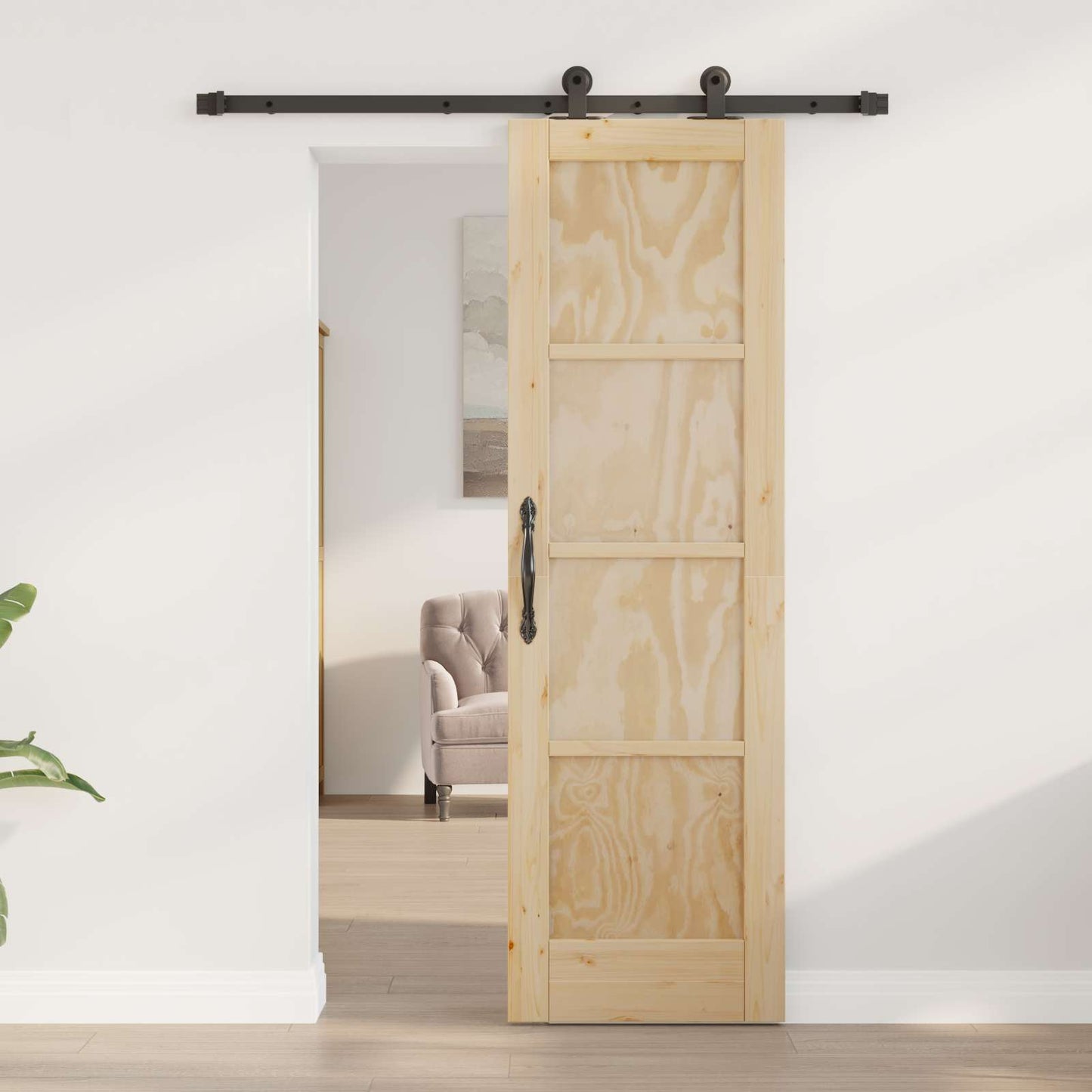 vidaXL Sliding Door ORKDAL Natural 61 x 198.5 cm Solid Pine Wood