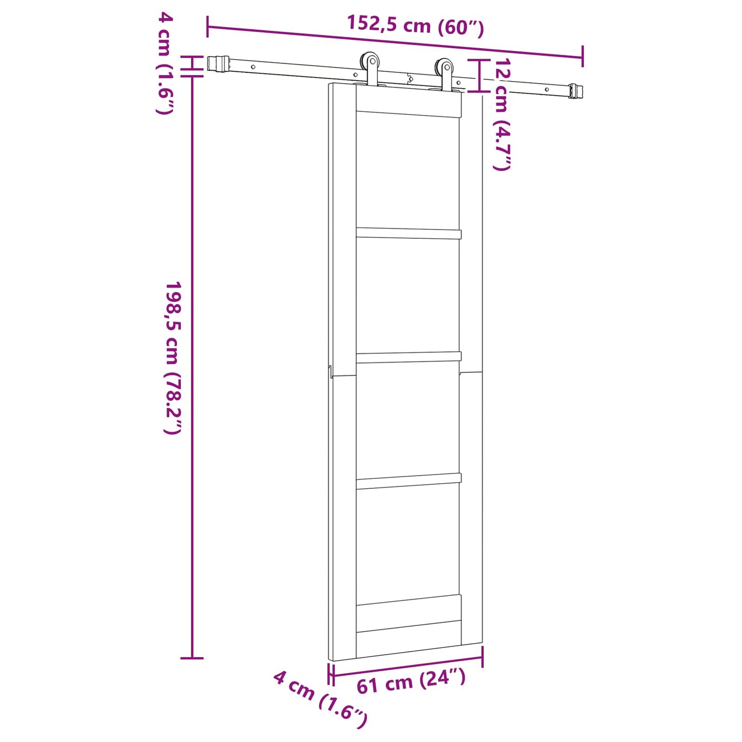 vidaXL Sliding Door ORKDAL Natural 61 x 198.5 cm Solid Pine Wood