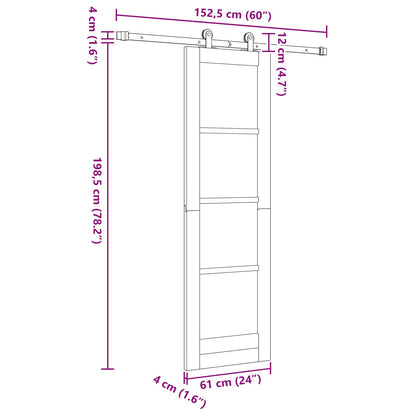 vidaXL Sliding Door ORKDAL Natural 61 x 198.5 cm Solid Pine Wood