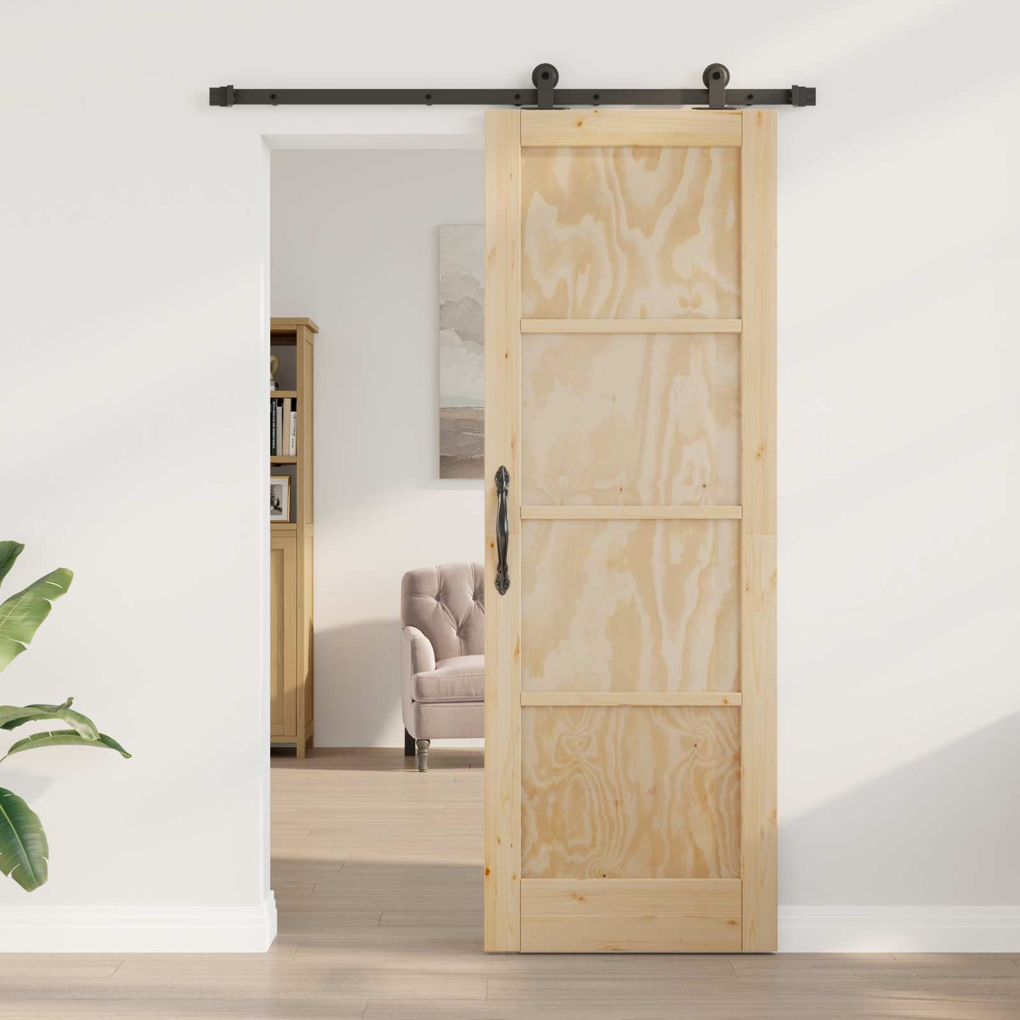 vidaXL Sliding Door ORKDAL Natural 73.5 x 211 cm Solid Pine Wood