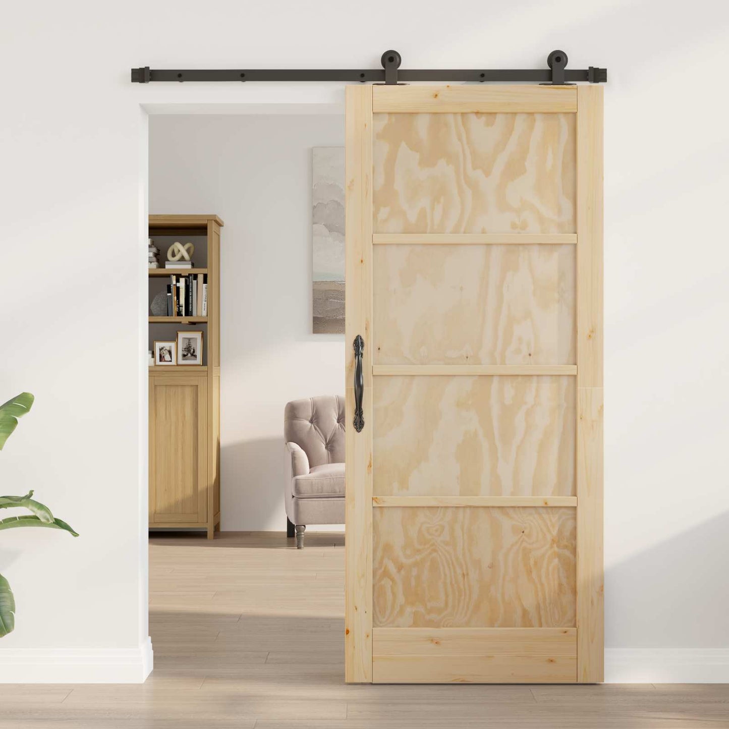 vidaXL Sliding Door ORKDAL Natural 86 x 198.5 cm Solid Pine Wood
