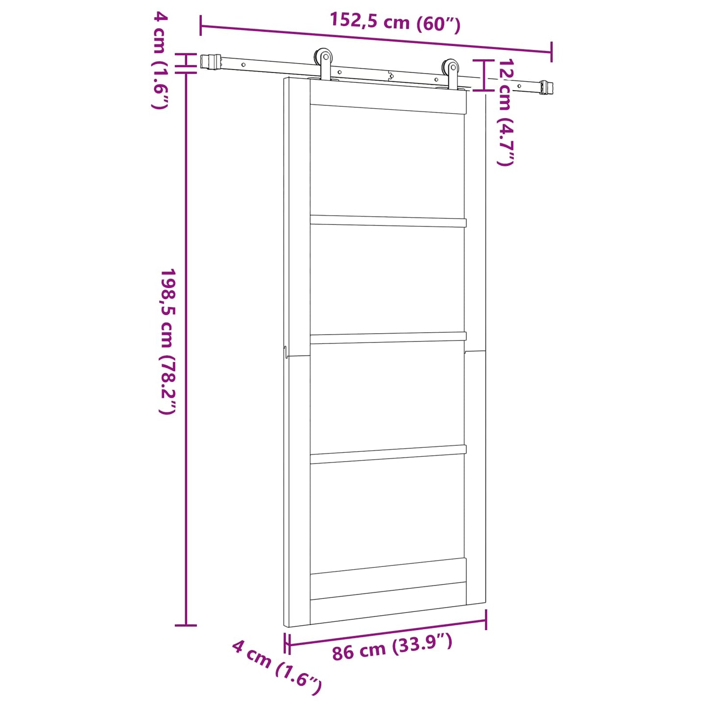 vidaXL Sliding Door ORKDAL Natural 86 x 198.5 cm Solid Pine Wood