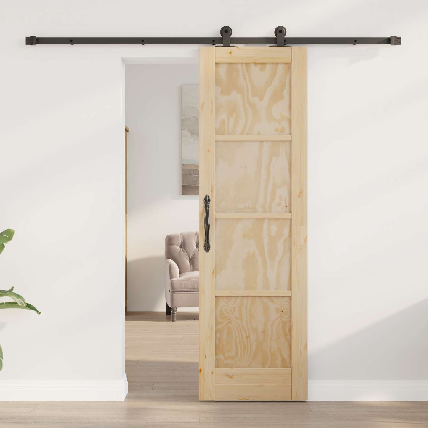 vidaXL Sliding Door ORKDAL Natural 61 x 198.5 cm Solid Pine Wood