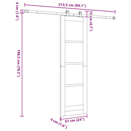 vidaXL Sliding Door ORKDAL Natural 61 x 198.5 cm Solid Pine Wood