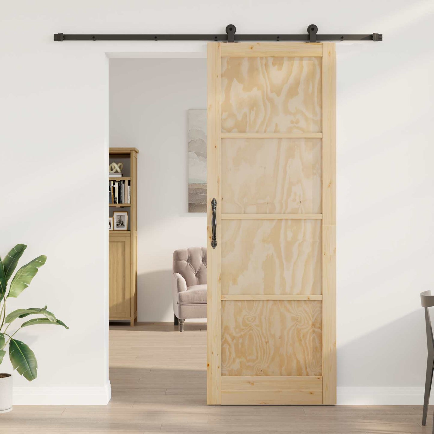 vidaXL Sliding Door ORKDAL Natural 83 x 232 cm Solid Pine Wood