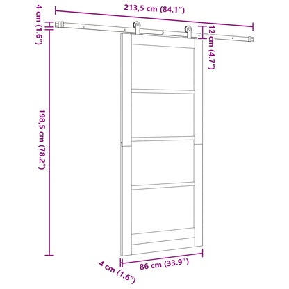 vidaXL Sliding Door ORKDAL Natural 86 x 198.5 cm Solid Pine Wood