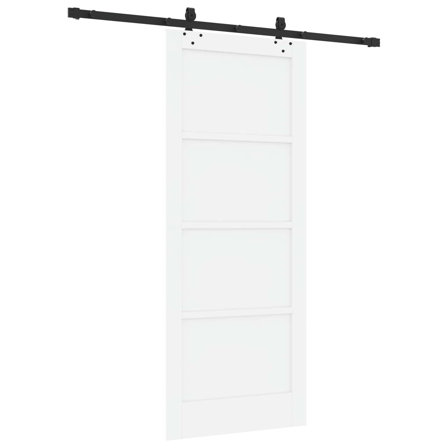 vidaXL Sliding Door White and Black 83 x 202 cm Solid Pine Wood