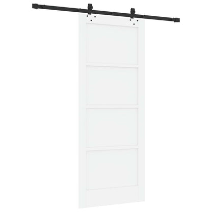 vidaXL Sliding Door White and Black 83 x 202 cm Solid Pine Wood