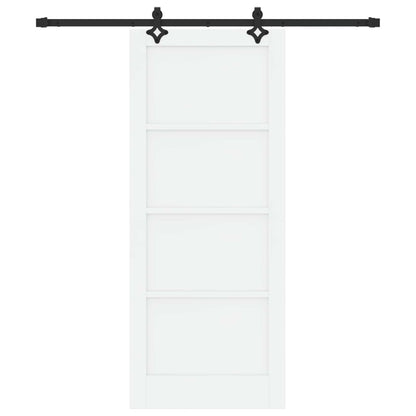 vidaXL Sliding Door White and Black 83 x 202 cm Solid Pine Wood