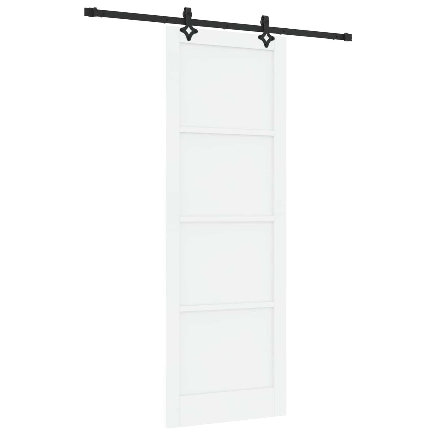 vidaXL Sliding Door White and Black 83 x 232 cm Solid Pine Wood