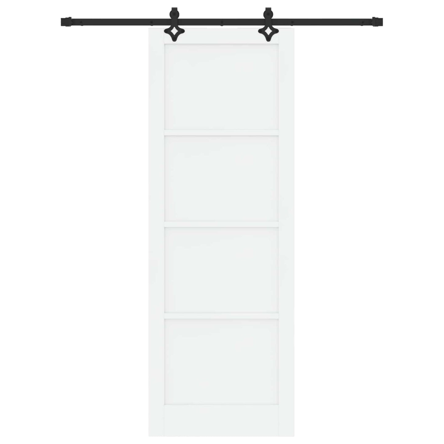 vidaXL Sliding Door White and Black 83 x 232 cm Solid Pine Wood