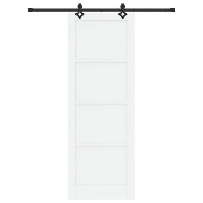 vidaXL Sliding Door White and Black 83 x 232 cm Solid Pine Wood