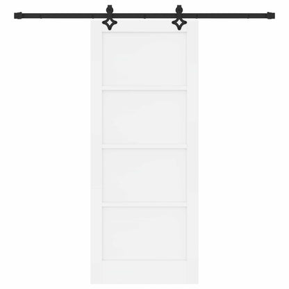 vidaXL Sliding Door White and Black 83 x 202 cm Solid Pine Wood