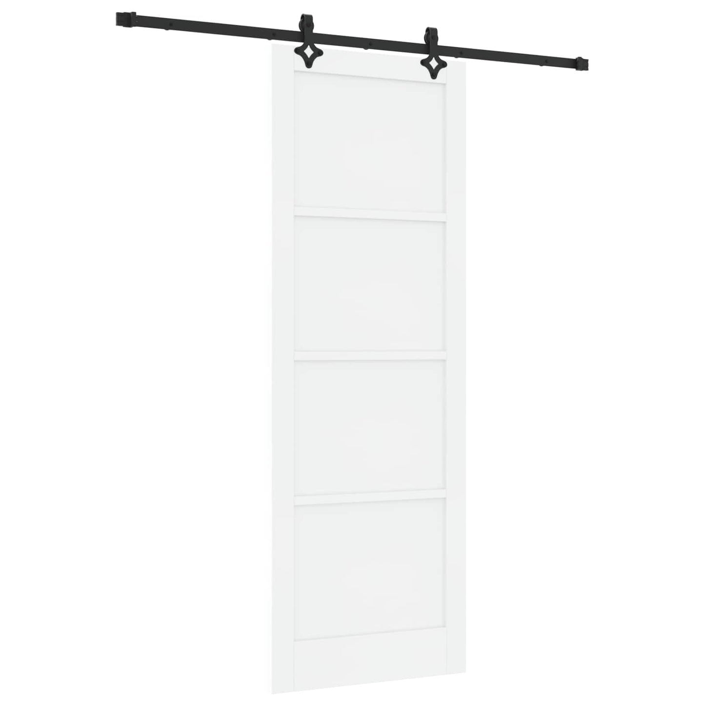 vidaXL Sliding Door White and Black 83 x 232 cm Solid Pine Wood